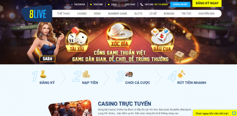Game đa dạng tại 8live